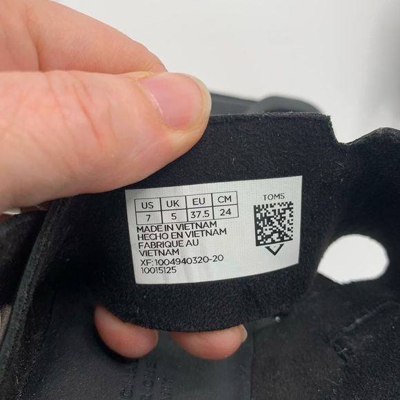 TOMS Freya Black Vegan Leather Sandals Size 7 - Picture 11 of 11